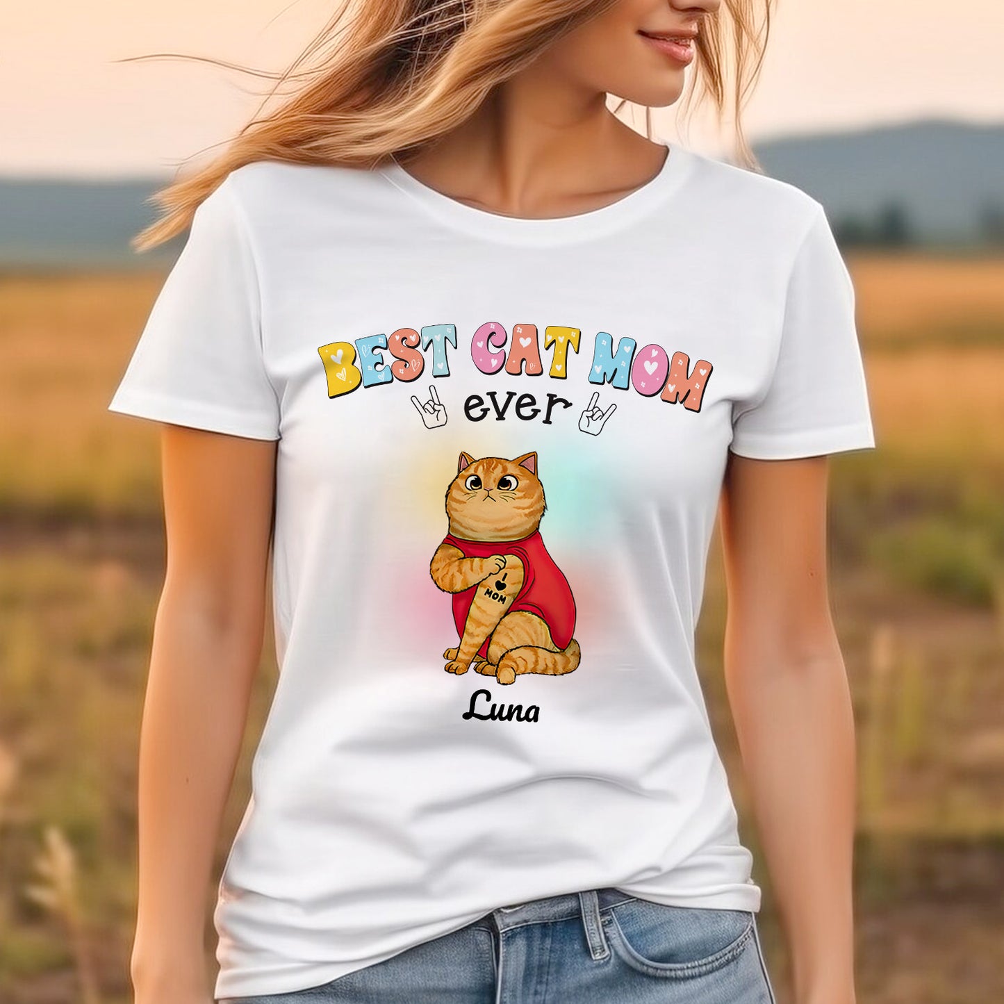 Rockin The Cat Mom Life Personalized T-shirt