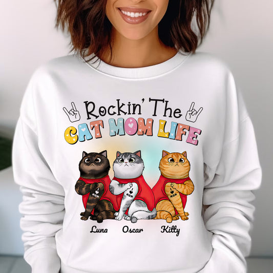 Rockin The Cat Mom Life Personalized Sweatshirt