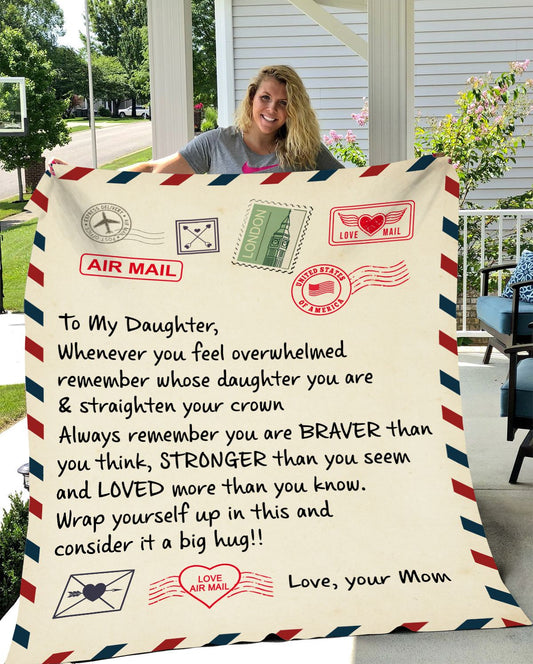 To My Daughter Letter Blanket, Gift For Daughter From Mom