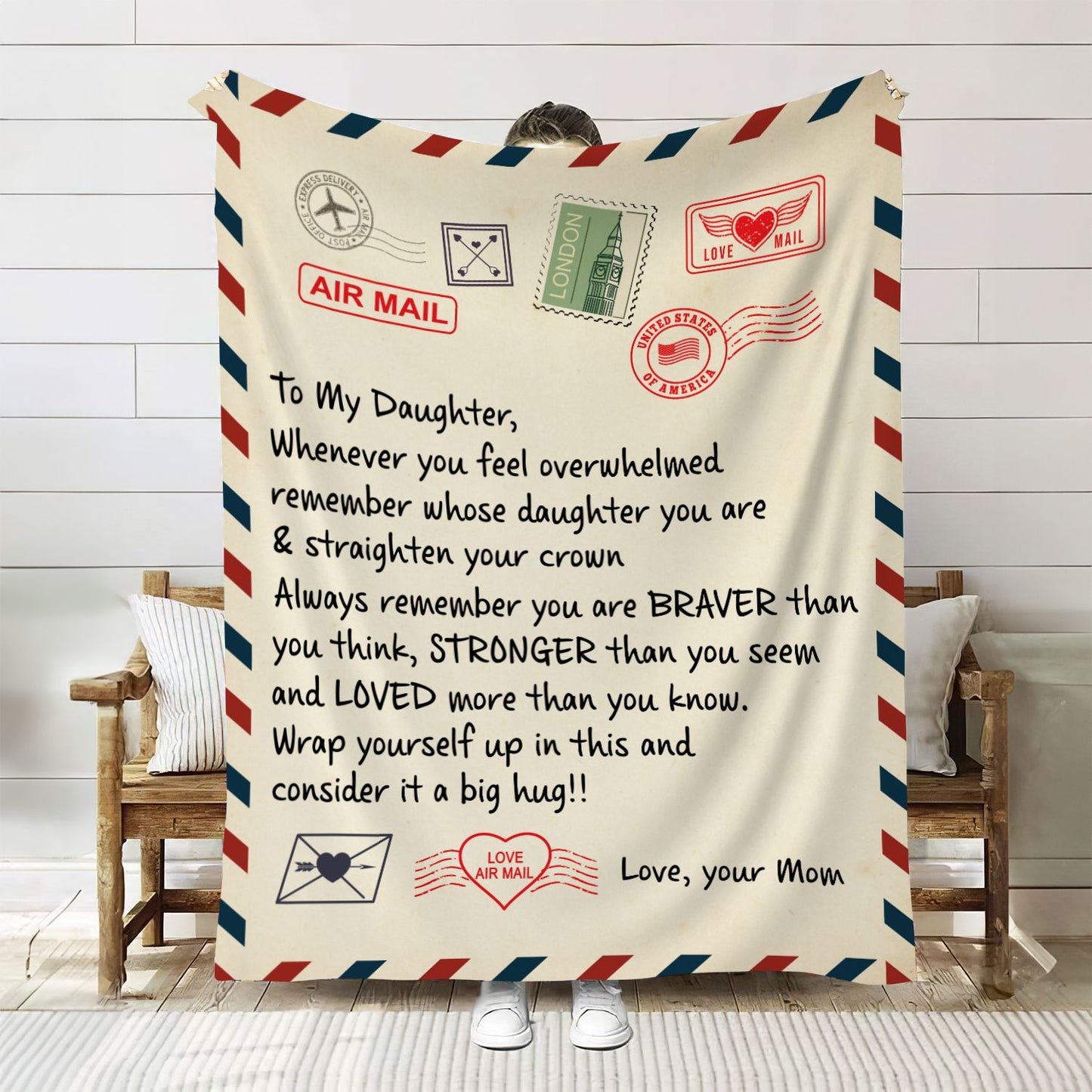 To My Daughter Letter Blanket, Gift For Daughter From Mom