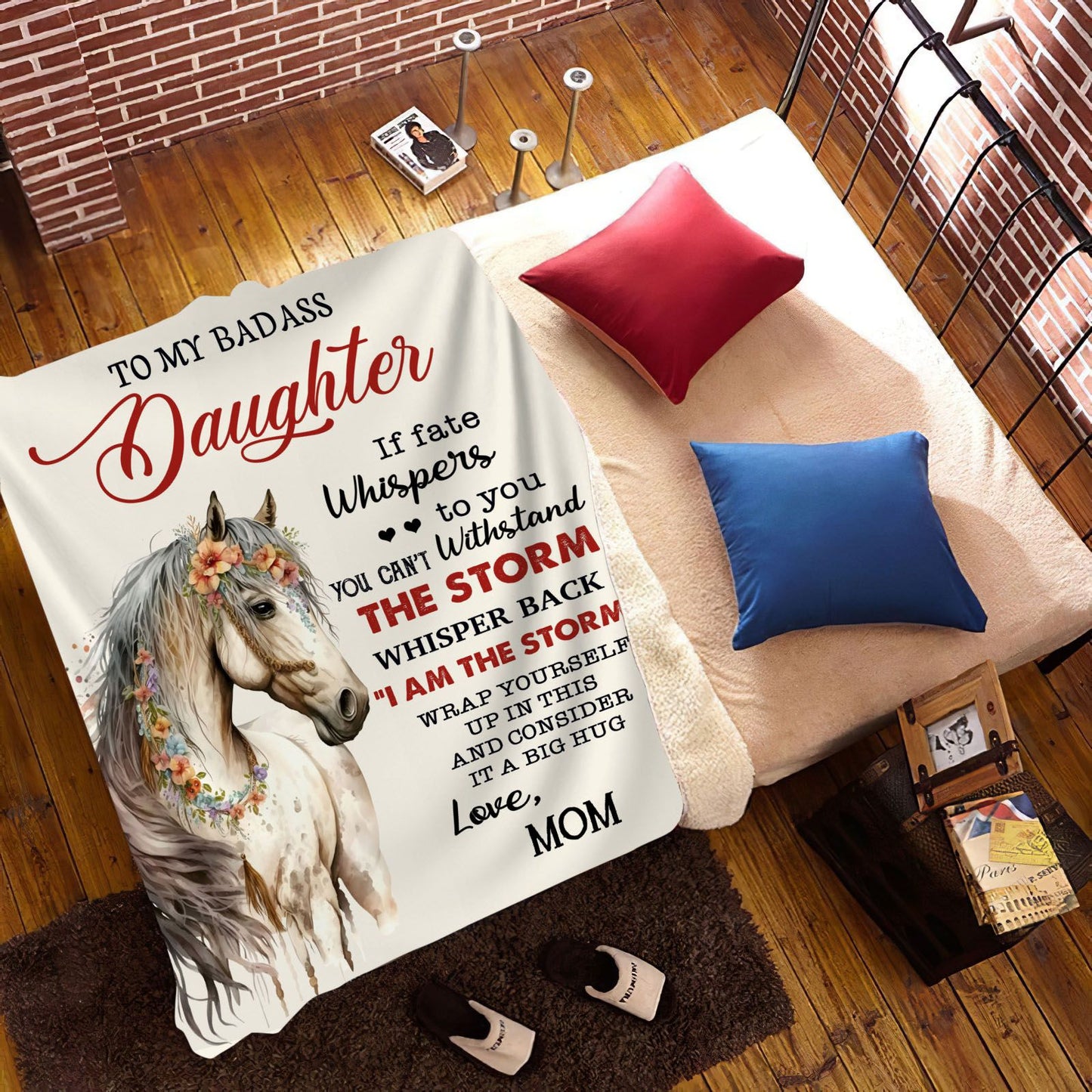 To My Badass Daughter Blanket For Horse Lover, Gift for Daughter