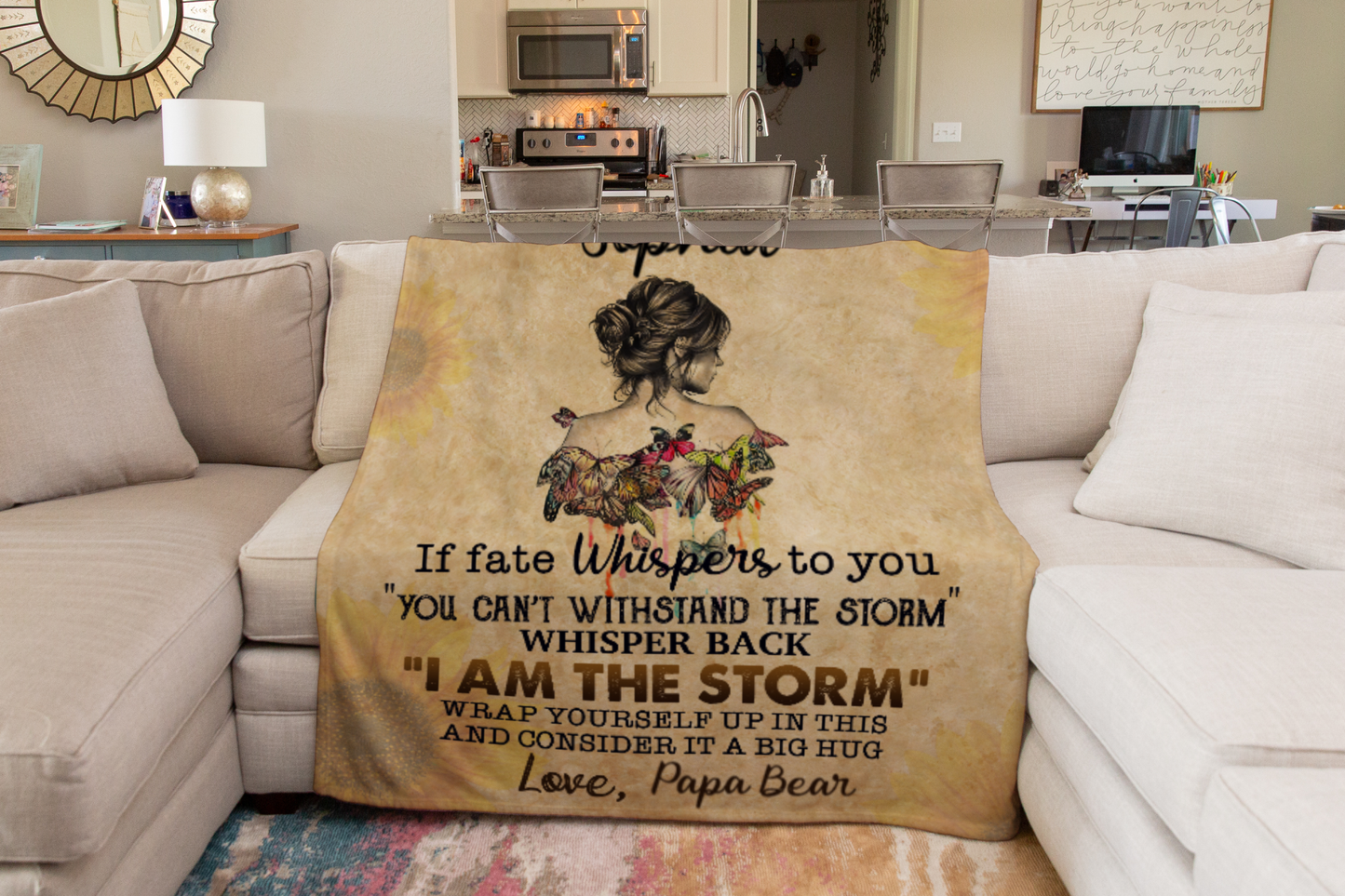 To My Badass Daughter Blanket, Gift for Daughter, Birthday Gift from Dad, Gift from Mom