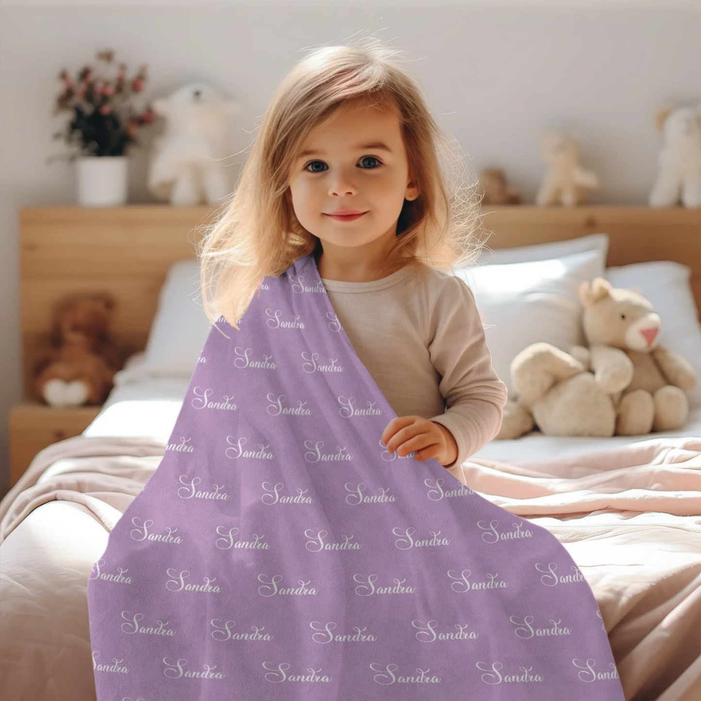 Personalized Sherpa Name Lovely Kid Blanket