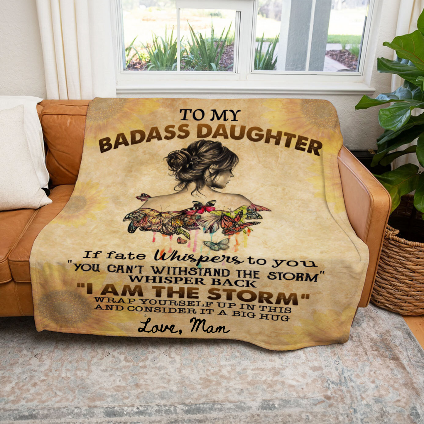 To My Badass Daughter Blanket, Gift to Daughter, Gift from Mam