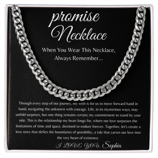 Personalized Gifts For Him, Unique Boyfriend Gift, Boyfriend Promise Necklace, Valentine Gift, Boyfriend Birthday Gift, Boyfriend I Year Anniversary Gift