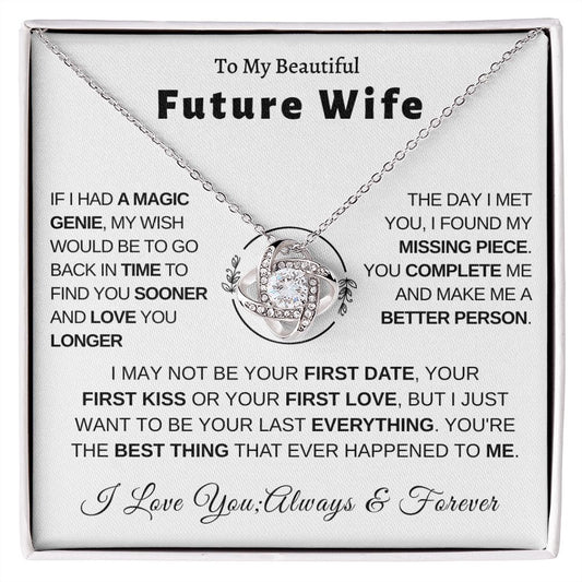 Love Knot Necklace | "Cherish Your Future Together with Our 'Love Knot' Necklace - A Sentimental Gift for Your Future Wife"||