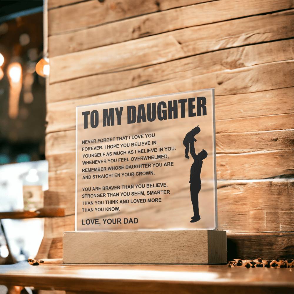 To My Daughter | Straighten Your Crown | Acrylic LED Night Lamp
