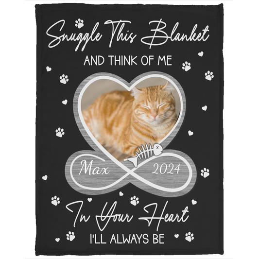 Personalized Cat Photo Blanket, Pet Blanket with Pictures, Pet Memorial Gifts, Cat Loss Gift, Pet Loss Keepsake, Gift for Cat Mom Cat Dad