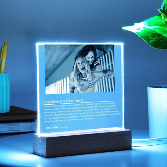 Personalized Led Night Light Gift for Soul Sister, Personalized Gift for Best Friend, Custom Night Lamp For Friend, Gift For Soul Sister