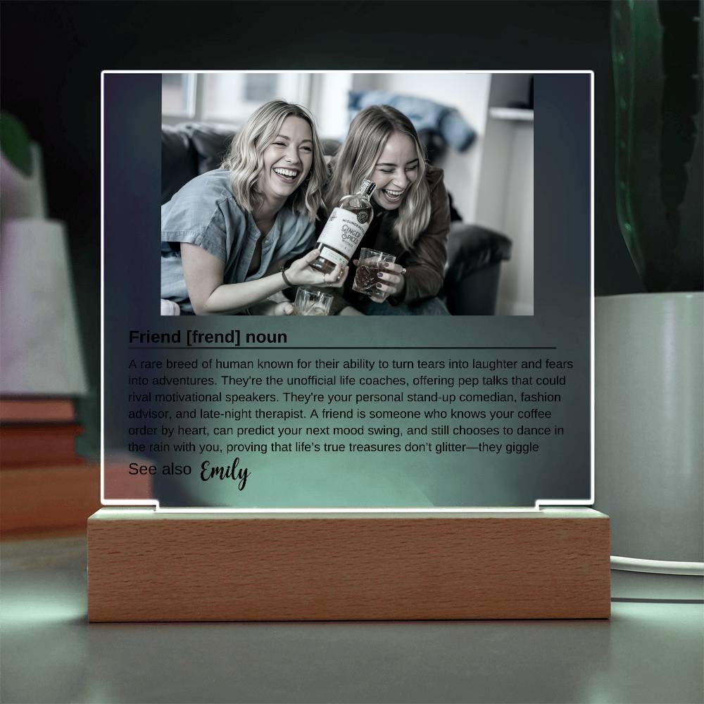 Personalized Led Night Light Gift for Friend, Custom Best Friend Gift, Custom Photo Gift, Friendship Gift