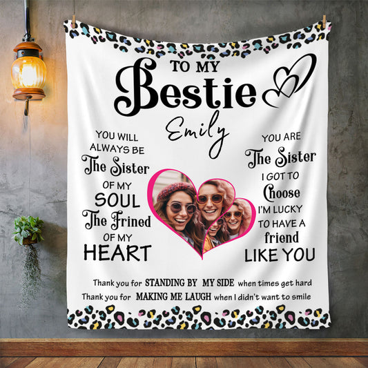 Custom Photo Blanket, Blanket Gift For Best Friend, Gift For Friend, Gift For Soul Sister