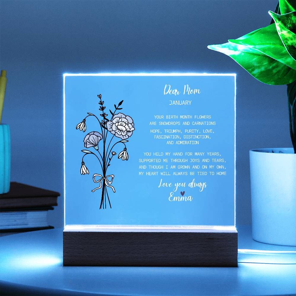 Mom's Gift, Birth Month Flower, Custom birth flower month Gift for Mom, Personalized Gifts for Grandma, Mother's Day Gifts