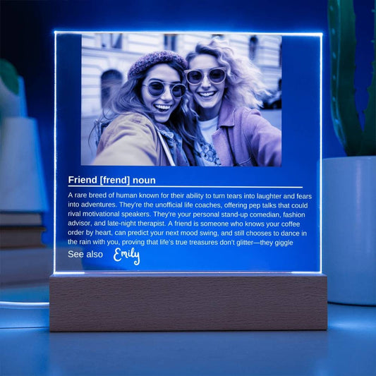 Personalized Led Night Light Gift for Friend, Custom Best Friend Gift, Custom Photo Gift, Friendship Gift