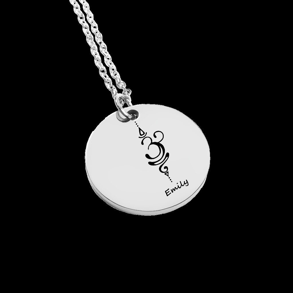 Breathe Necklace, Comforting Gift, Anxiety Gift, Encouraging Gift, Cancer Gift, Thinking of you Gift, Silver Necklace, Yoga Spiritual - BL01