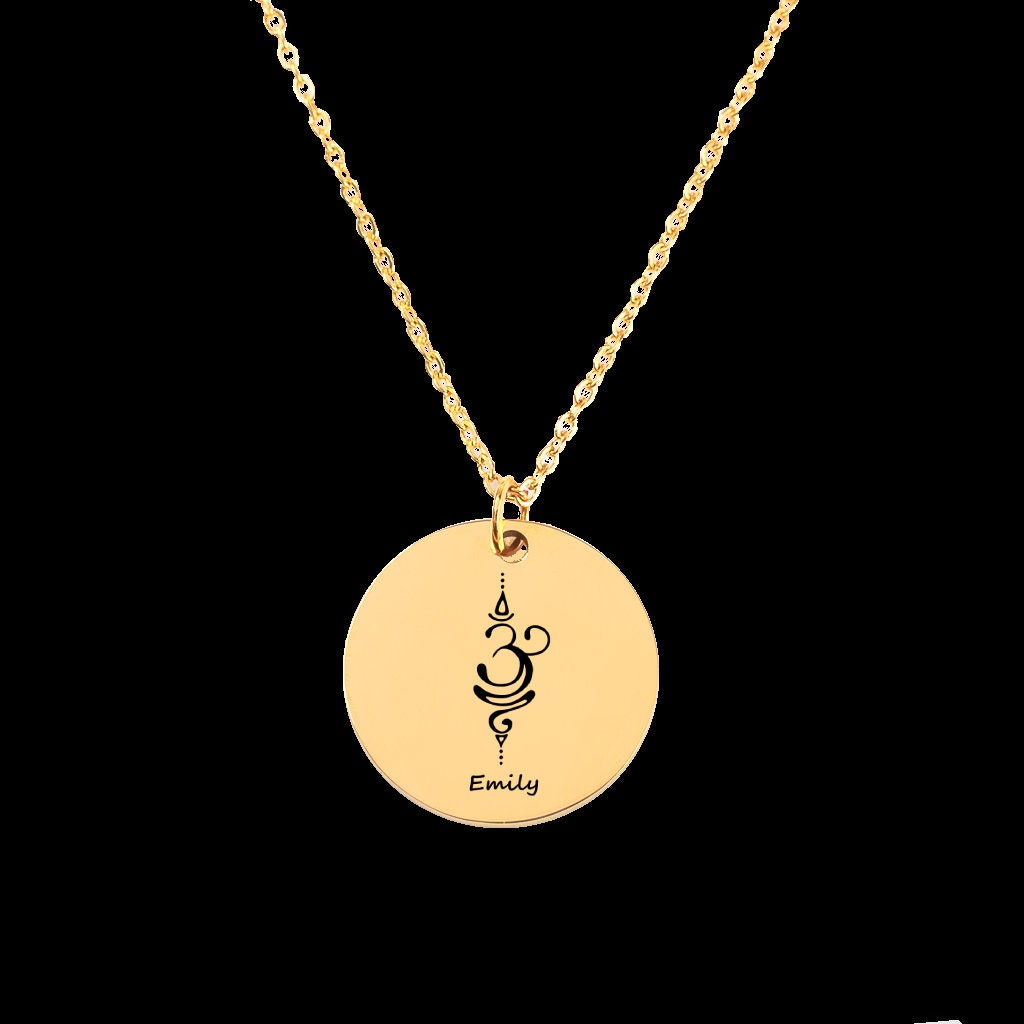 Custom "Just Breathe" Dainty Necklace with Engraved Breathe Symbol - Personalized Inspirational Jewelry - Gift for Strength and Peace - WH2