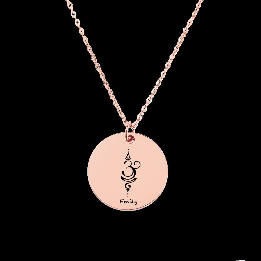 Custom "Just Breathe" Dainty Necklace with Engraved Breathe Symbol - Personalized Inspirational Jewelry - Gift for Strength and Peace - WH2