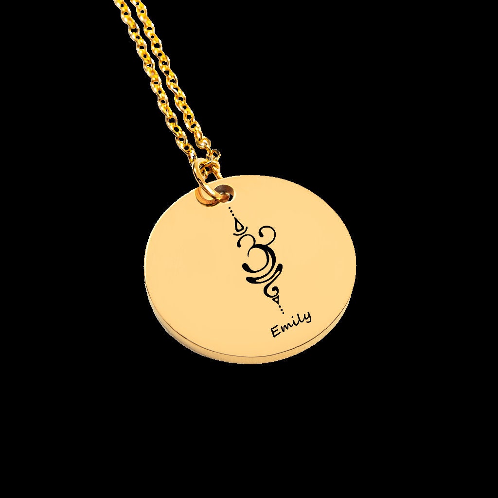 Custom "Just Breathe" Dainty Necklace with Engraved Breathe Symbol - Personalized Inspirational Jewelry - Gift for Strength and Peace - WH2