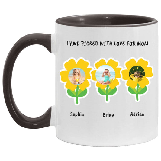 Custom Photo Mug for Mom, Nana, Great Grandma, Hand Picked With Love Coffee Mug Birthday Gift for Mom, Nana