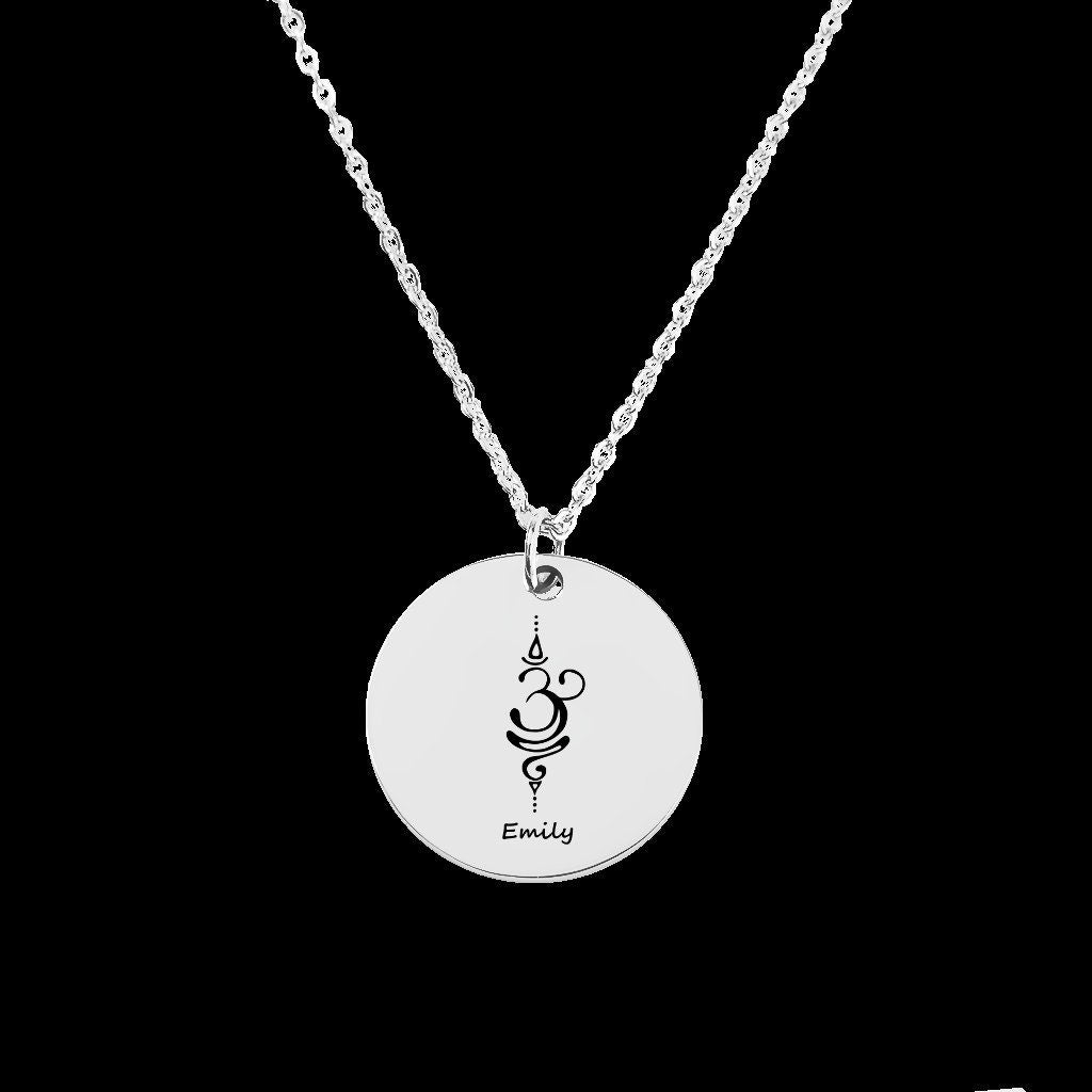 Custom "Just Breathe" Dainty Necklace with Engraved Breathe Symbol - Personalized Inspirational Jewelry - Gift for Strength and Peace - WH2