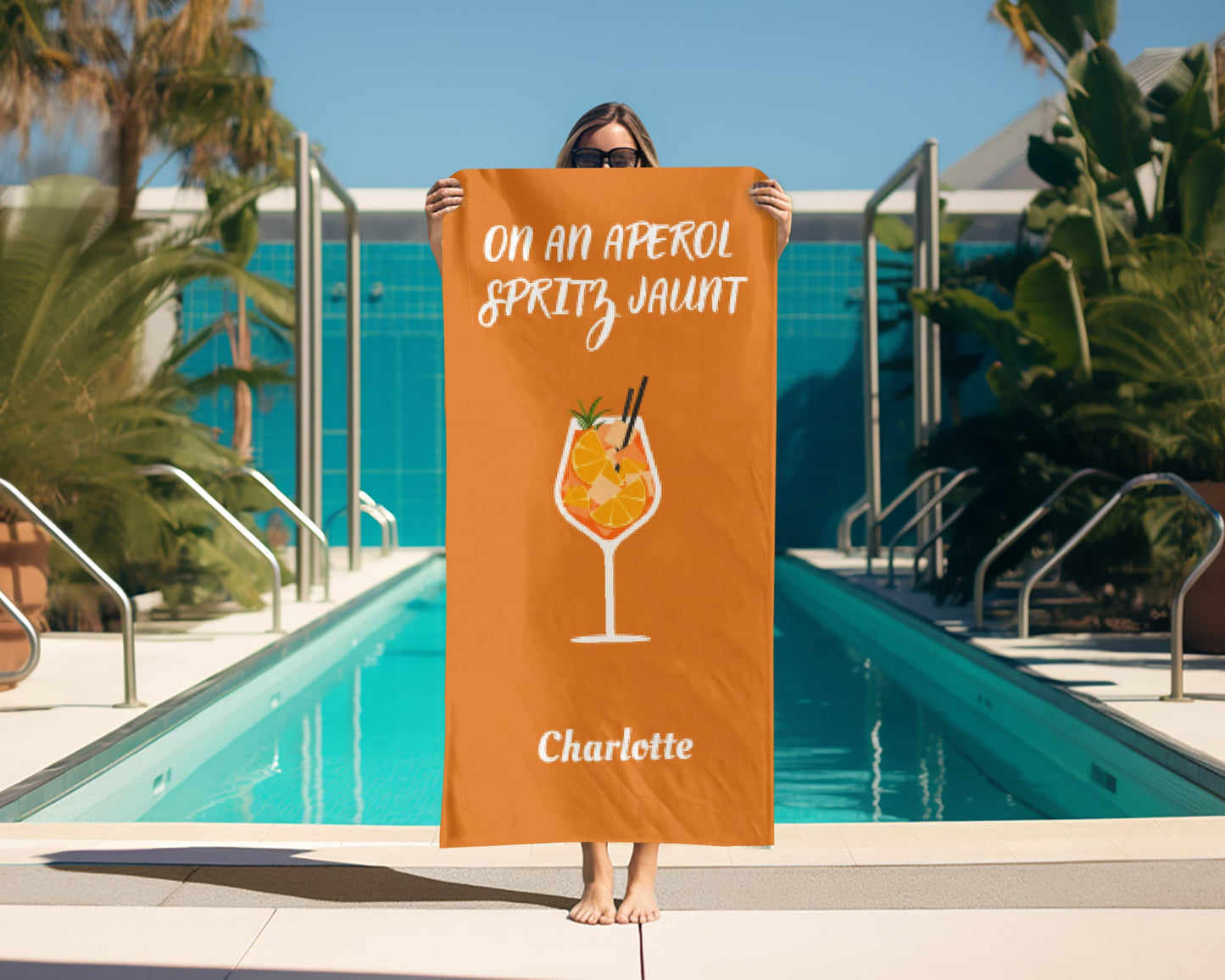 Personalized Beach Towel for Aperol Spritz Lovers, Custom Summer Gift for Her