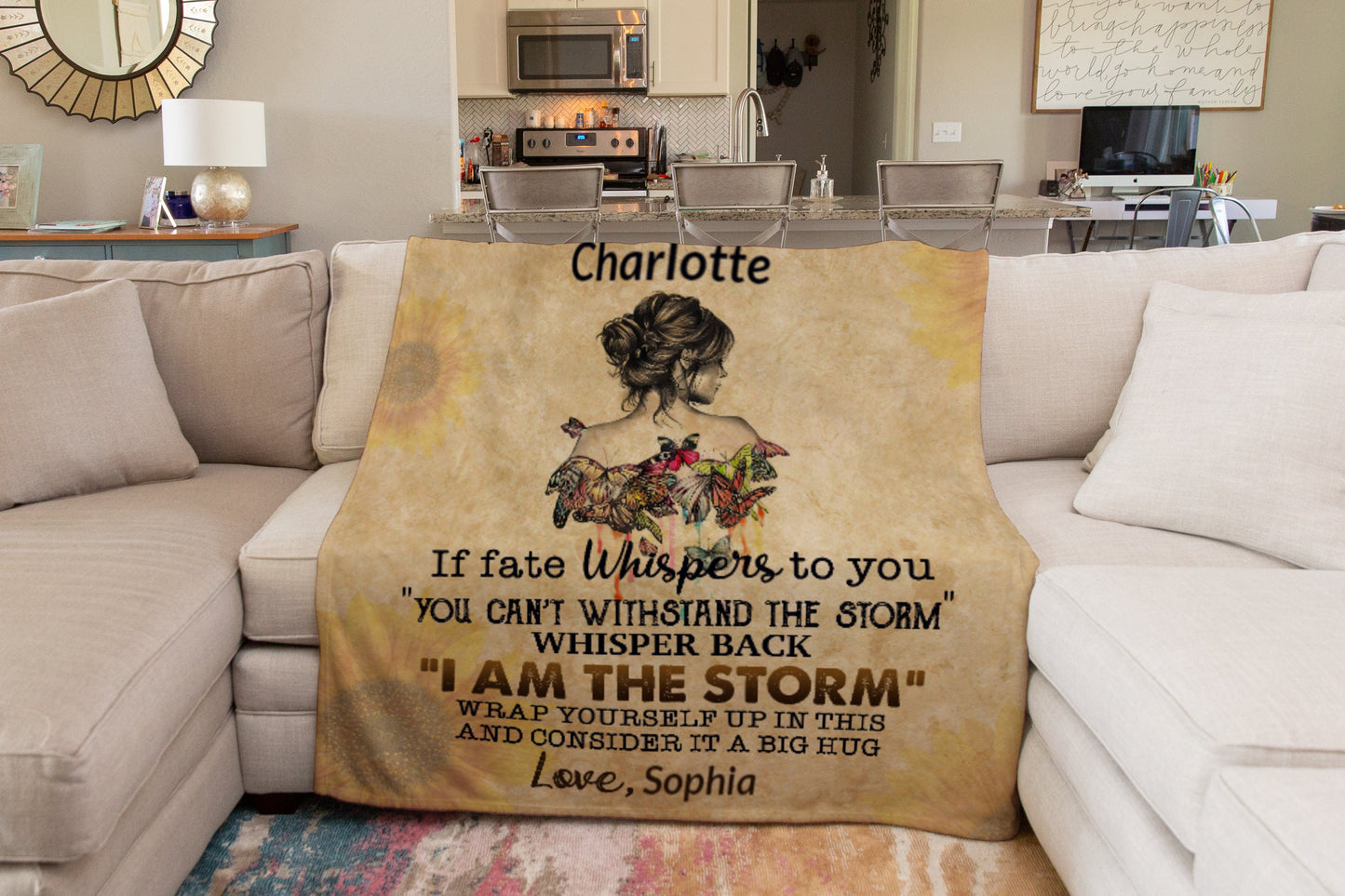 Personalized To My Badass Bitch Blanket, Custom Blanket, Custom Gift for Her, Gift For Bestie, Soul Sister Gift