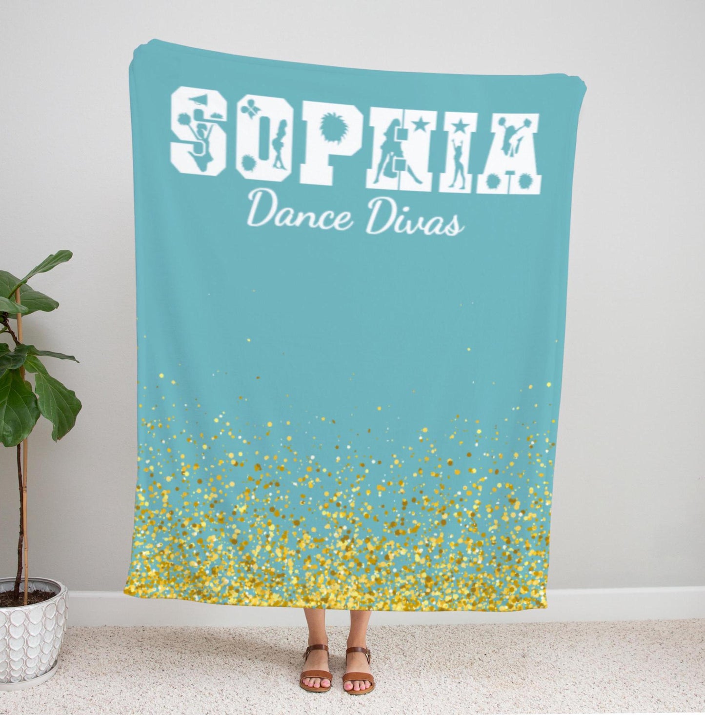 Personalized Cheerleader Blanket with Name and Team | Custom Dance Gift For Dancers