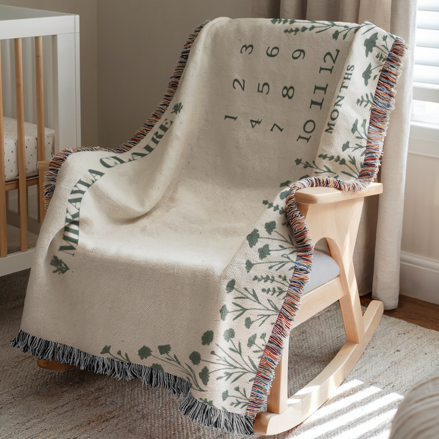 Personalized Wildflower Milestone Woven Blanket