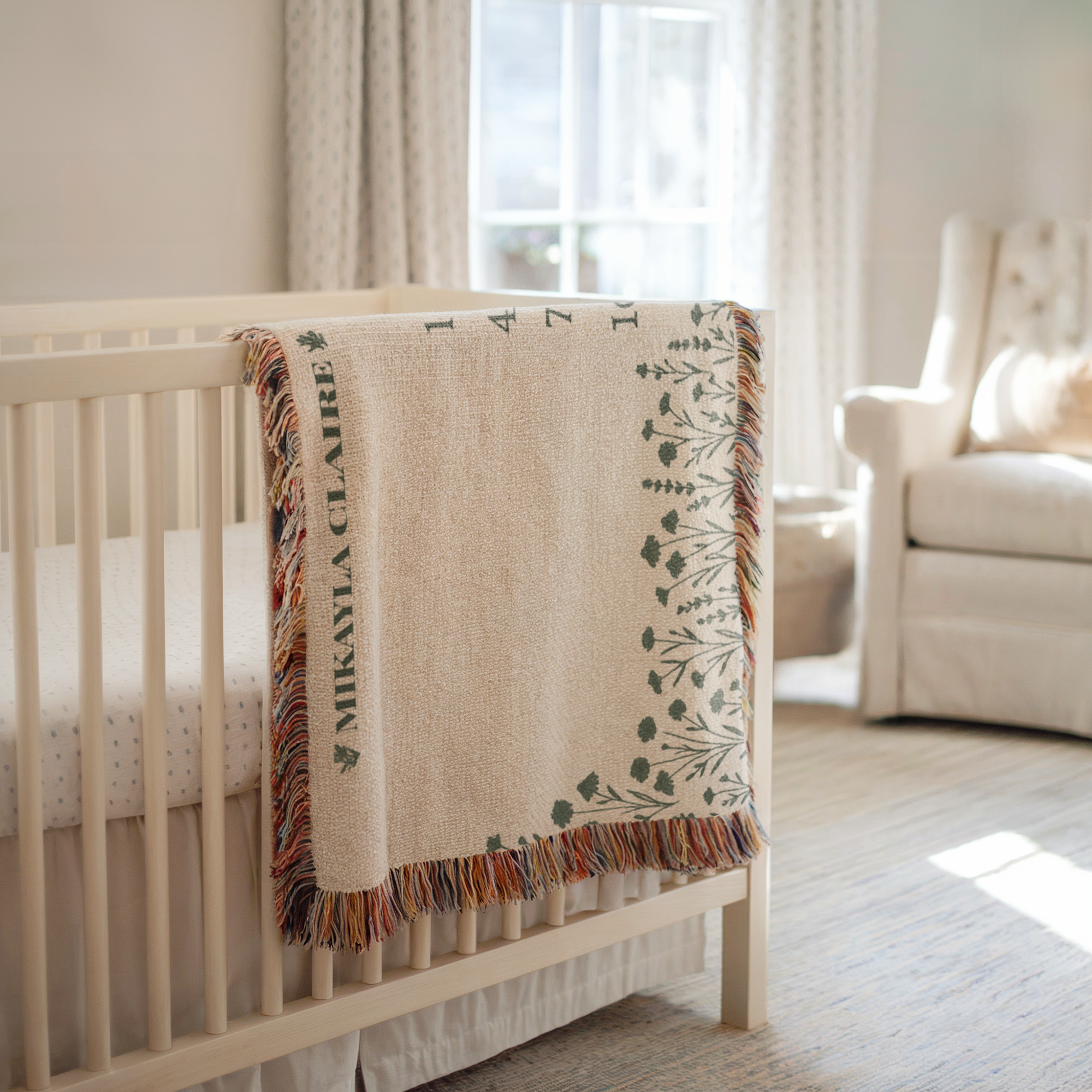 Personalized Wildflower Milestone Woven Blanket