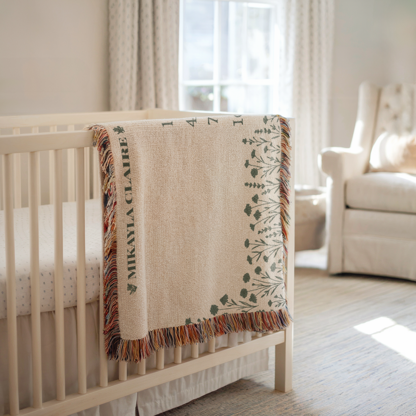 Personalized Wildflower Milestone Woven Blanket