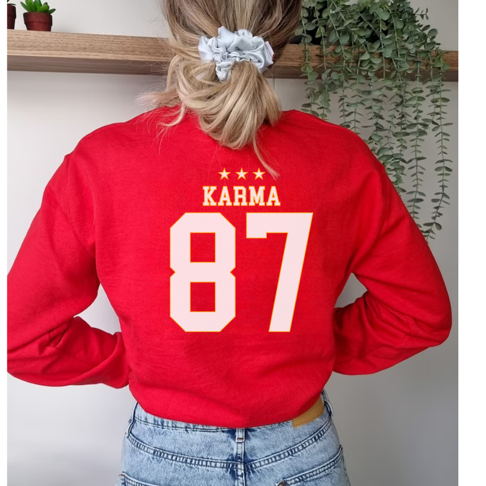 Karma is the guy on the Chiefs T-Shirt and Sweatshirt, Travis Kelce Taylor Swift Kansas City Chiefs Era Karma Taylor Travis Shirt