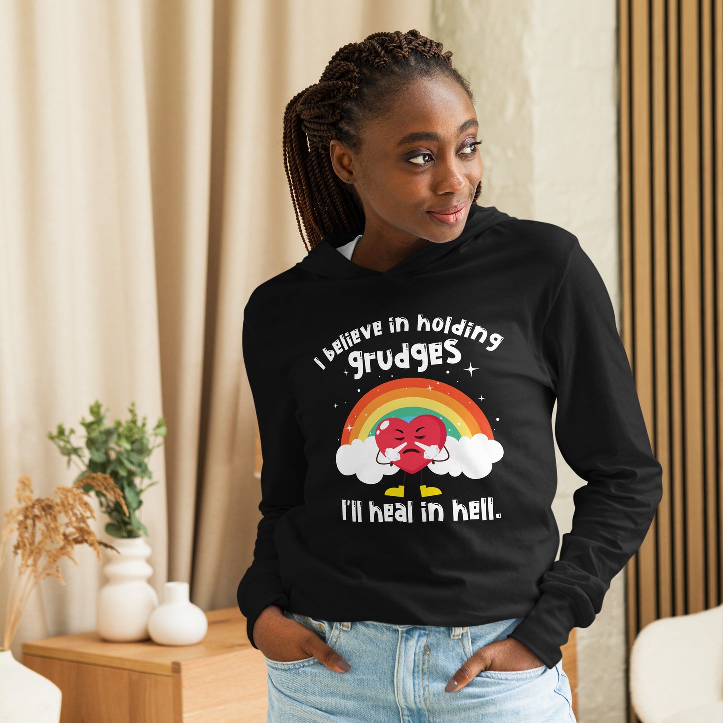 I Believe in Holding Grudges Halloween Hooded long-sleeve tee
