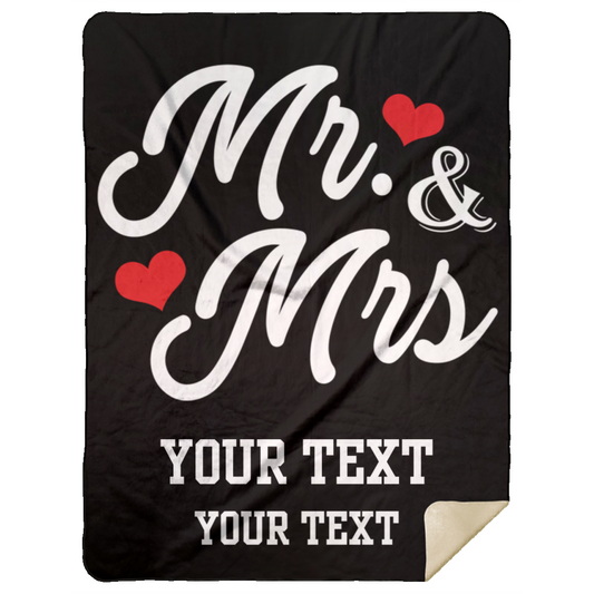 Mr. & Mrs Personalized MSHL Premium Mink Sherpa Blanket 60x80