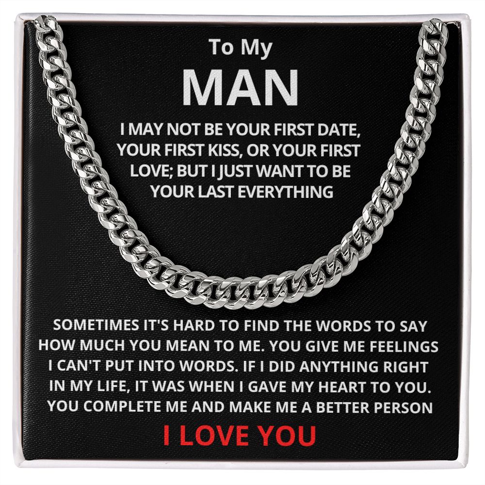 To My Man Cuban Link Chain (Stainless Steel)