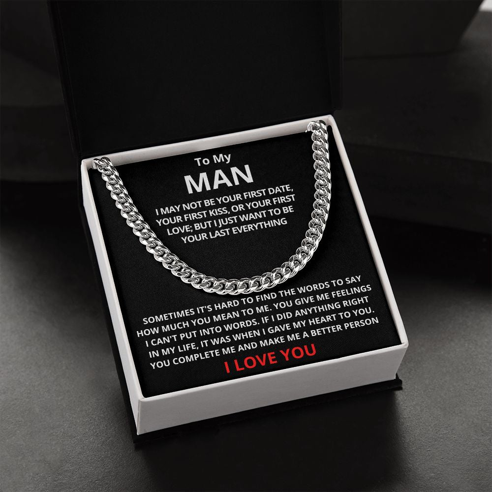 To My Man Cuban Link Chain (Stainless Steel)