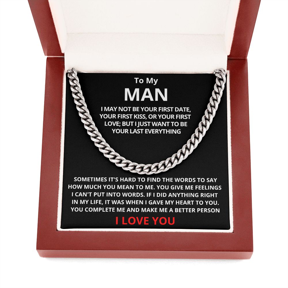 To My Man Cuban Link Chain (Stainless Steel)