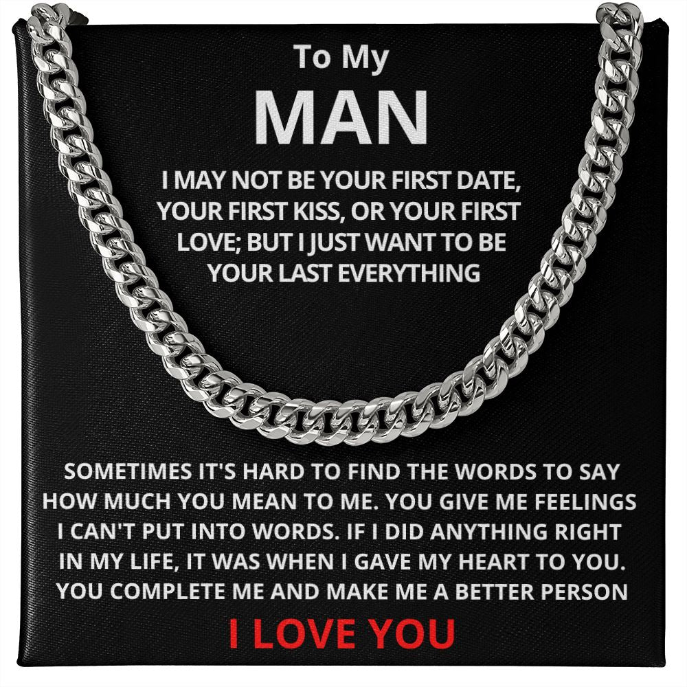 To My Man Cuban Link Chain (Stainless Steel)