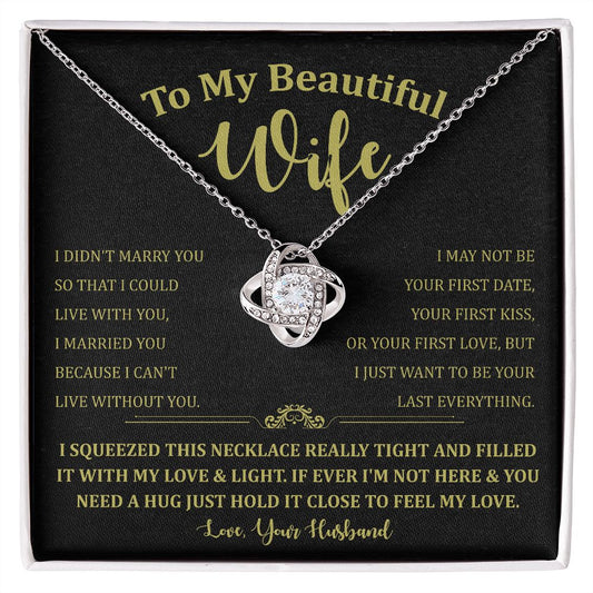 To My Beautiful Wife Love Knot Necklace