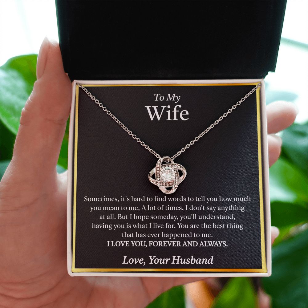 You mean so much to me (Wife) Love Knot Necklace