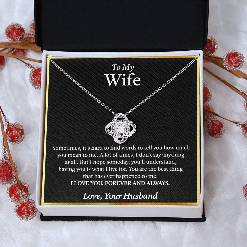 You mean so much to me (Wife) Love Knot Necklace