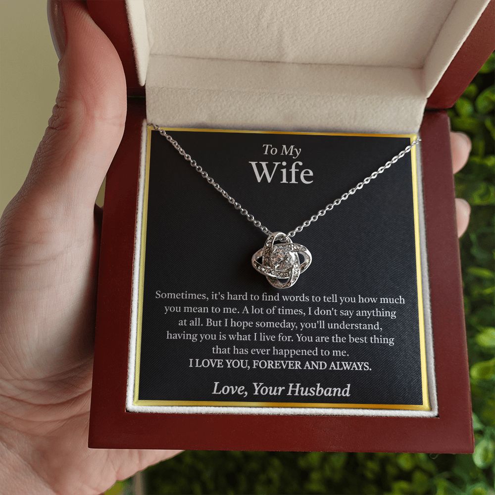 You mean so much to me (Wife) Love Knot Necklace